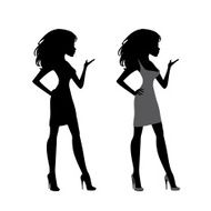 Silhouette Girl Presenting