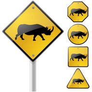 Rhino Crossing Sign