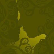 Green kissing couple N2