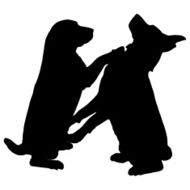 Vector silhouettes of dogs N2