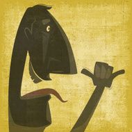 man making a face silhouette
