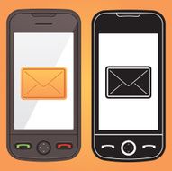 Flat mobile phone with sms mail