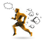 Sports man running abstract isolated on a white backgrounds N5