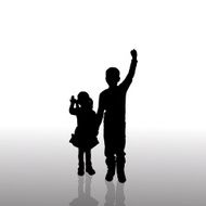 Vector silhouette of children N447