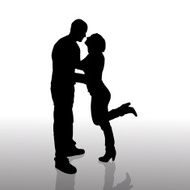 Vector silhouette of couple N310