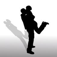 Vector silhouette of couple N311