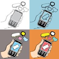 hand with mobile phone N2