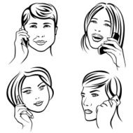 People talking on mobile phone