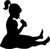 Silhouette of Girl Sipping from a straw