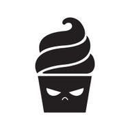 Evil cupcake ironic icon