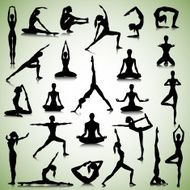 Yoga set of people