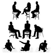 Sitting people