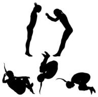 Female diver in action