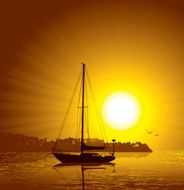 Saliboat at Sunset - Travel Background