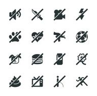 Prohibitions Silhouette Icons Set 2