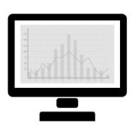 Computer with graph - VECTOR