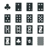 Club Suit Playing Card Silhouette Icons