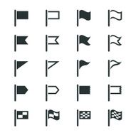 Flag Silhouette Icons N2