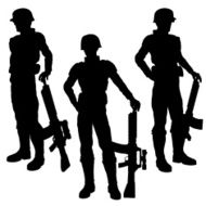 Silhouette soldier Standing N2
