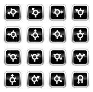 Supergloss Black Icons - GPS Roundabout Arrows