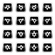 Supergloss Black Icons - GPS Roundabout Arrows N2