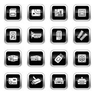Supergloss Black Icons - Coputer Parts