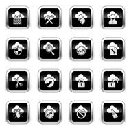 Supergloss Black Icons - Cloud Computing Security