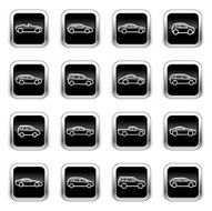 Supergloss Black Icons - Cars Outlines