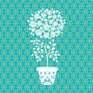 Rose Tree On Seamless Backgorund