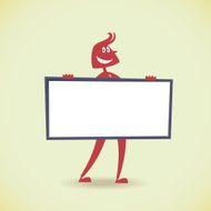 Man with a message board