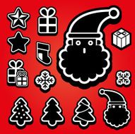 Christmas outline elements
