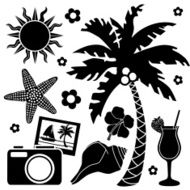 tropical vacation icons