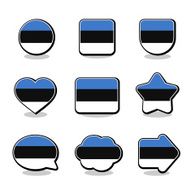 ESTONIA FLAG ICON SET N2