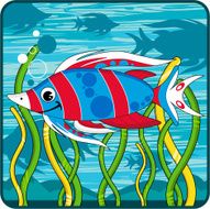 Cute Striped Tropical Fish N3
