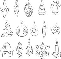 Retro Christmas Ornaments N34