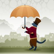 Aristocratic Umbrella Cat