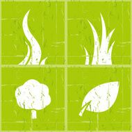 Nature icons grunge