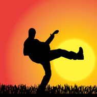 Vector silhouette of a man N634