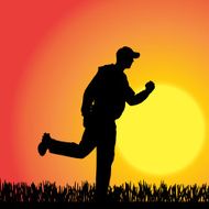 Vector silhouette of a man N635
