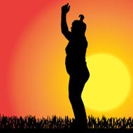 Vector silhouette of a woman N1527