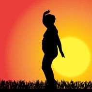 Vector silhouette of a woman N1528
