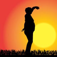Vector silhouette of a woman N1529