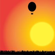 Vector silhouette of a hot air balloon N2