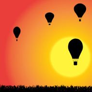 Vector silhouette of a hot air balloon N3