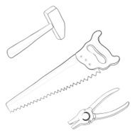 Hammer saw pliers contours