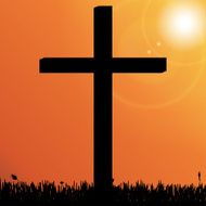 Vector silhouette of a cross