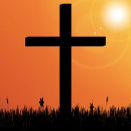 Vector silhouette of a cross N2