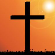 Vector silhouette of a cross N3