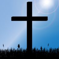 Vector silhouette of a cross N4