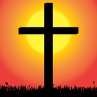 Vector silhouette of a cross N5